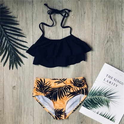Two-Piece Halter Top Swim Suit
