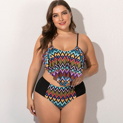 Plus Size Multi-Color Bikini Set