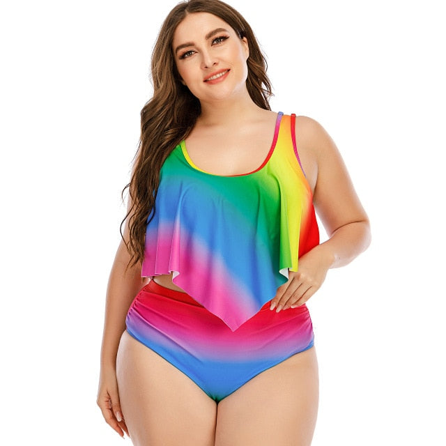 Plus Size Multi-Color Bikini Set