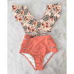 High Waist Women's Ruffle Bikini Swimwear