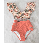 High Waist Women's Ruffle Bikini Swimwear