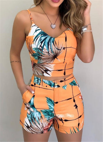 Fashion Floral 2 Piece Short Set