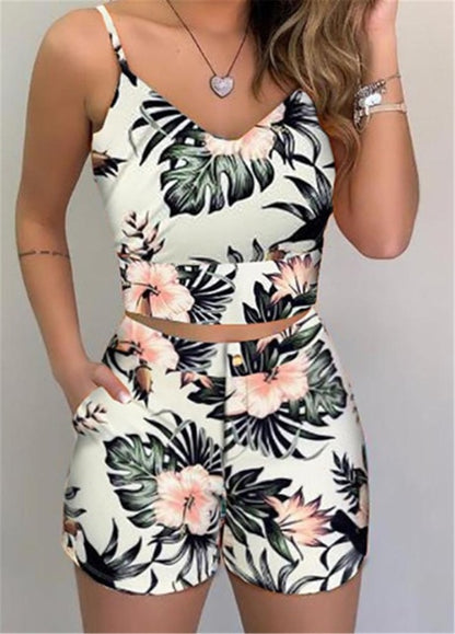 Fashion Floral 2 Piece Short Set