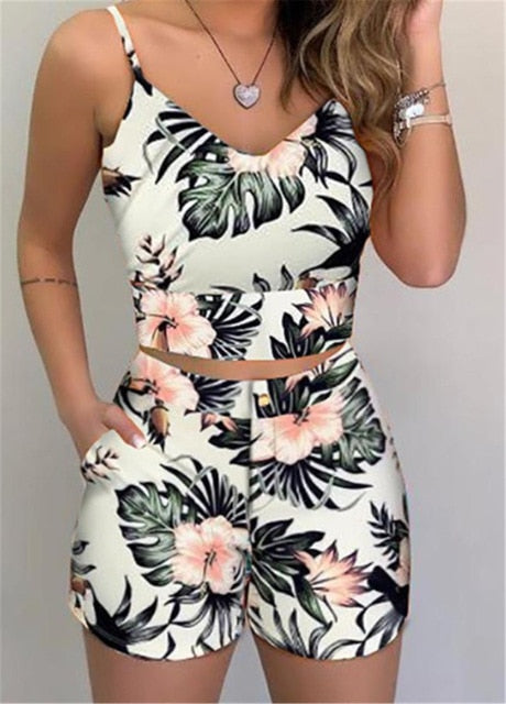 Fashion Floral 2 Piece Short Set