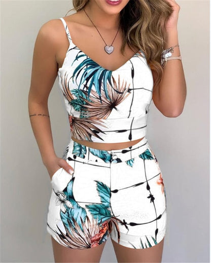 Fashion Floral 2 Piece Short Set