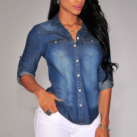 Button Up Retro Soft Denim Shirt