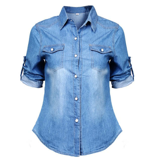 Button Up Retro Soft Denim Shirt