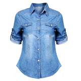 Button Up Retro Soft Denim Shirt