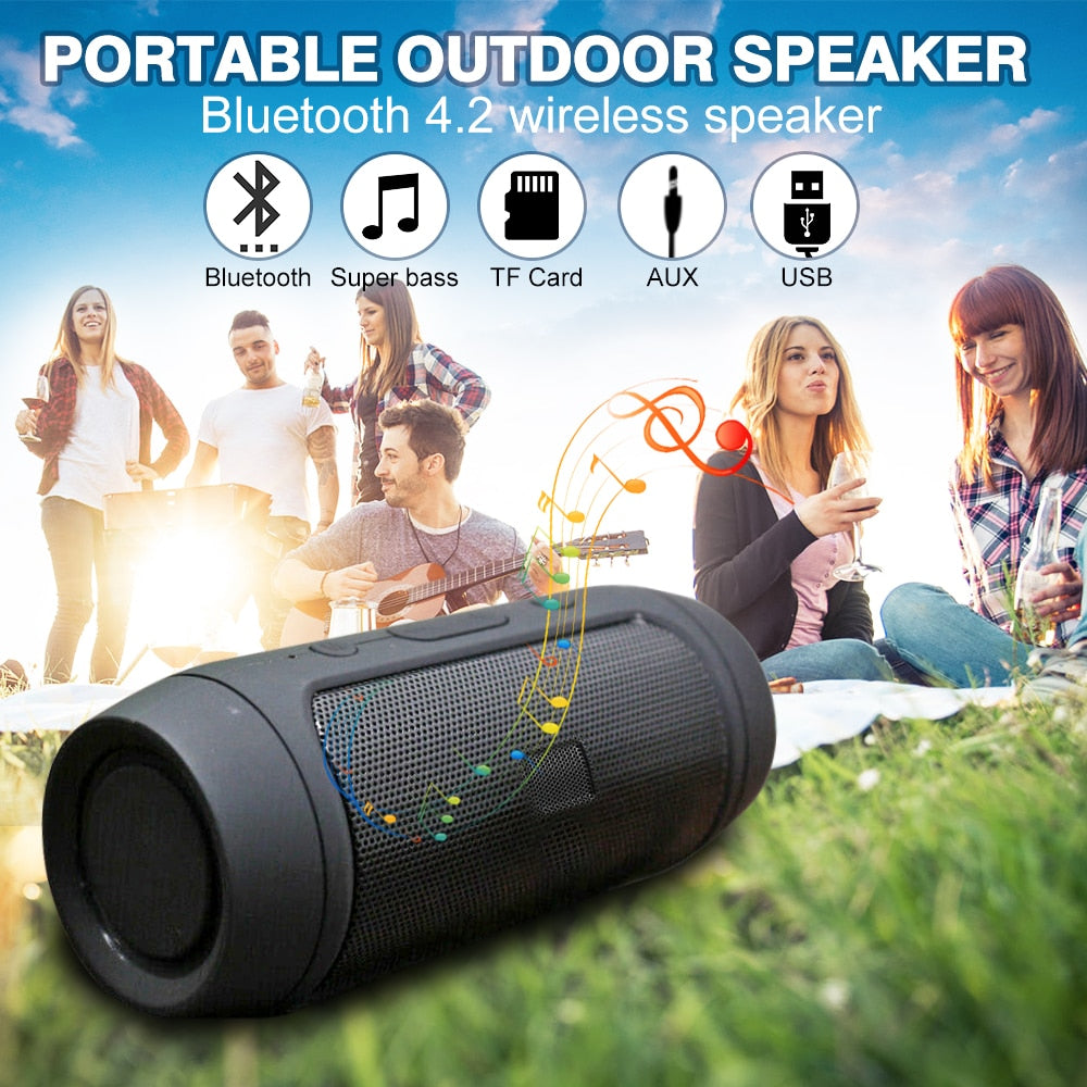 Outdoor Waterproof Portable Mini Bluetooth Speaker With Radio Aux Support