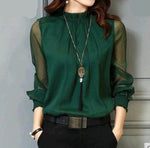 Elegant Solid Color Casual Blouse