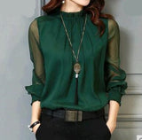 Elegant Solid Color Casual Blouse