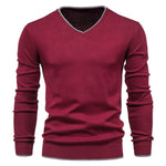 V-Neck Solid Color Sweater
