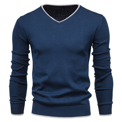 V-Neck Solid Color Sweater