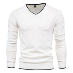 V-Neck Solid Color Sweater