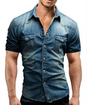 Denim Short Sleeve Cotton Shirt