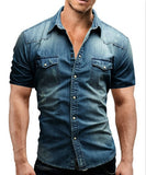 Denim Short Sleeve Cotton Shirt