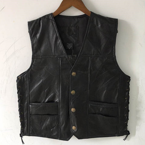 Leather V-Neck Fashion Sleeveless Jacket