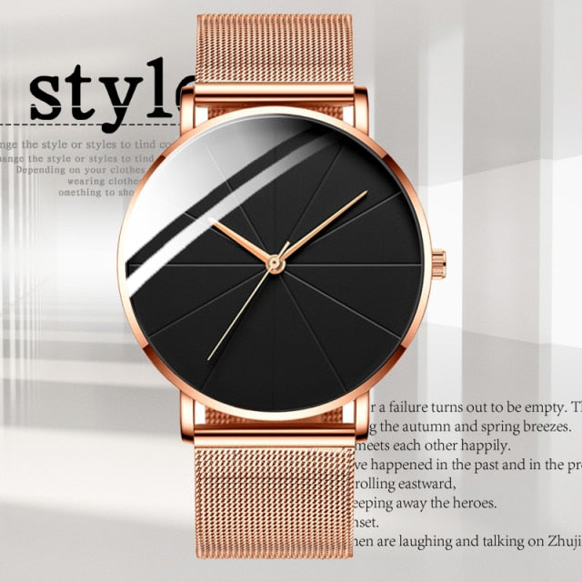 Ultra Thin Stainless Steel Mesh Belt Watch