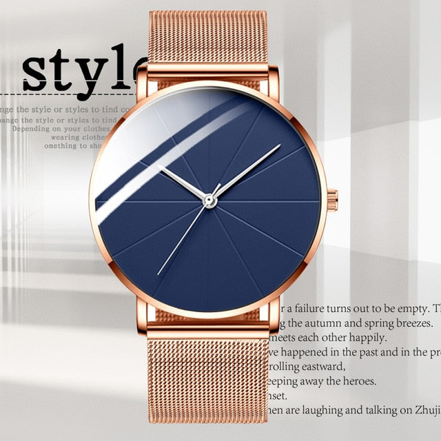 Ultra Thin Stainless Steel Mesh Belt Watch