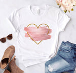 Heart Print Ladies T-Shirt