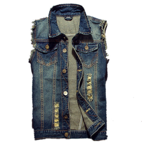 Ripped Jean Jacket Vest