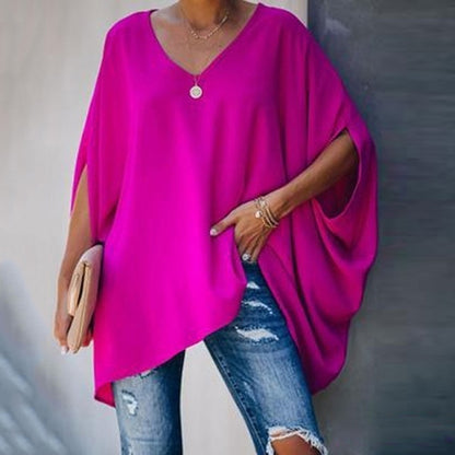 V-Neck Oversized Casual Long Sleeve