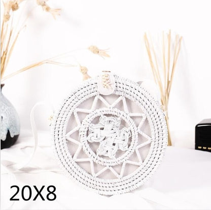 Round Straw Shoulder Bag