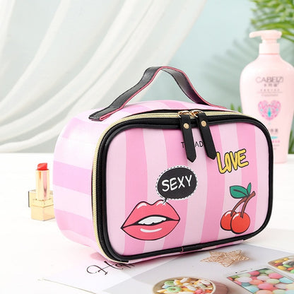 Leather Portable Cosmetic Bag