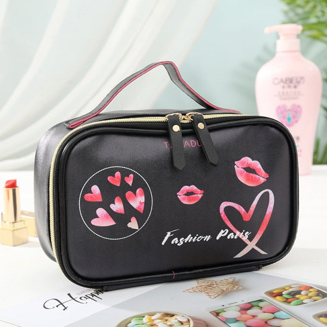 Leather Portable Cosmetic Bag