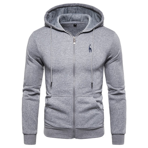 Sweatshirts Solid Hoody Fleece Thick Hoodies Men Sportswear Zipper Sweatshirts Men