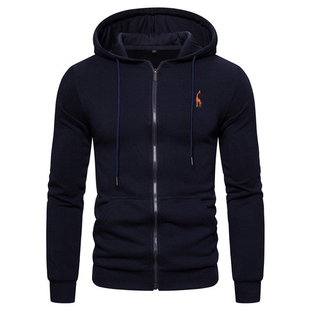 Sweatshirts Solid Hoody Fleece Thick Hoodies Men Sportswear Zipper Sweatshirts Men