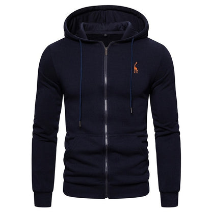 Sweatshirts Solid Hoody Fleece Thick Hoodies Men Sportswear Zipper Sweatshirts Men