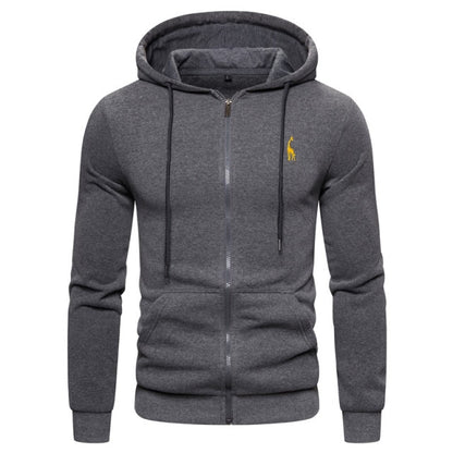 Sweatshirts Solid Hoody Fleece Thick Hoodies Men Sportswear Zipper Sweatshirts Men