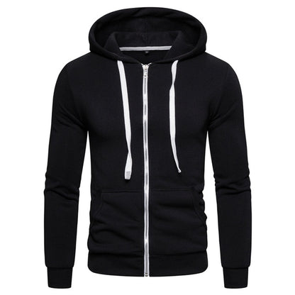 Sweatshirts Solid Hoody Fleece Thick Hoodies Men Sportswear Zipper Sweatshirts Men
