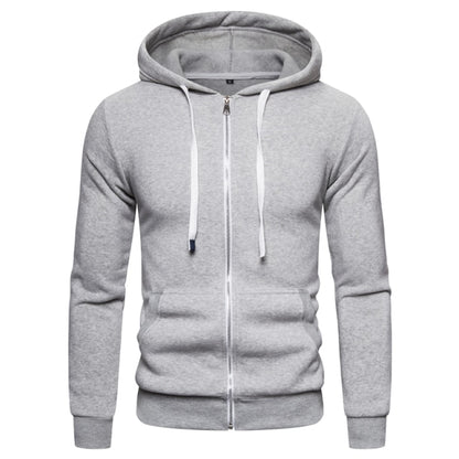 Sweatshirts Solid Hoody Fleece Thick Hoodies Men Sportswear Zipper Sweatshirts Men