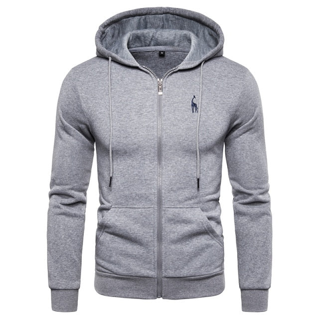 Sweatshirts Solid Hoody Fleece Thick Hoodies Men Sportswear Zipper Sweatshirts Men