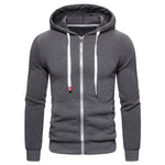 Sweatshirts Solid Hoody Fleece Thick Hoodies Men Sportswear Zipper Sweatshirts Men