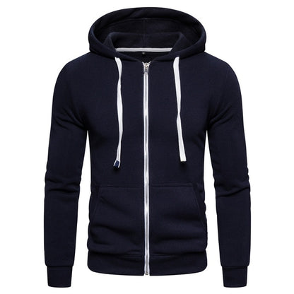 Sweatshirts Solid Hoody Fleece Thick Hoodies Men Sportswear Zipper Sweatshirts Men