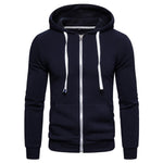 Sweatshirts Solid Hoody Fleece Thick Hoodies Men Sportswear Zipper Sweatshirts Men
