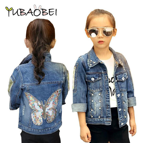 Butterfly Embroidery Denim Jacket