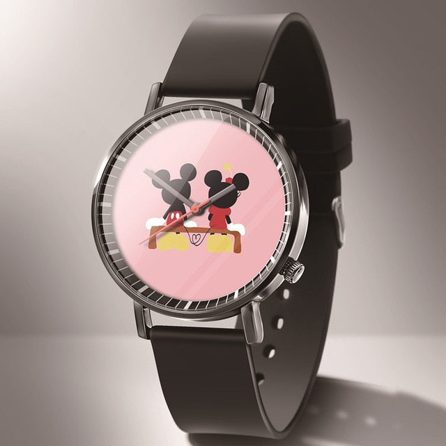 Leather Mickey Quartz Watch
