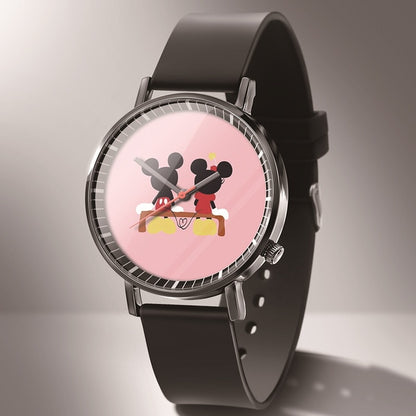 Leather Mickey Quartz Watch