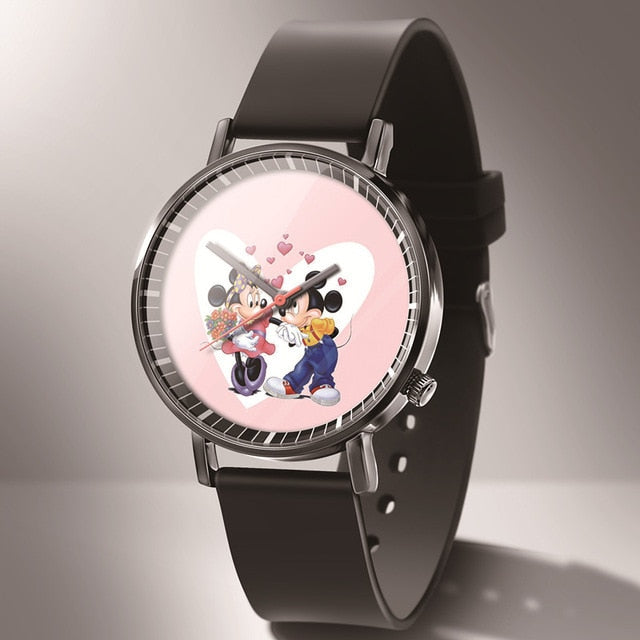 Leather Mickey Quartz Watch