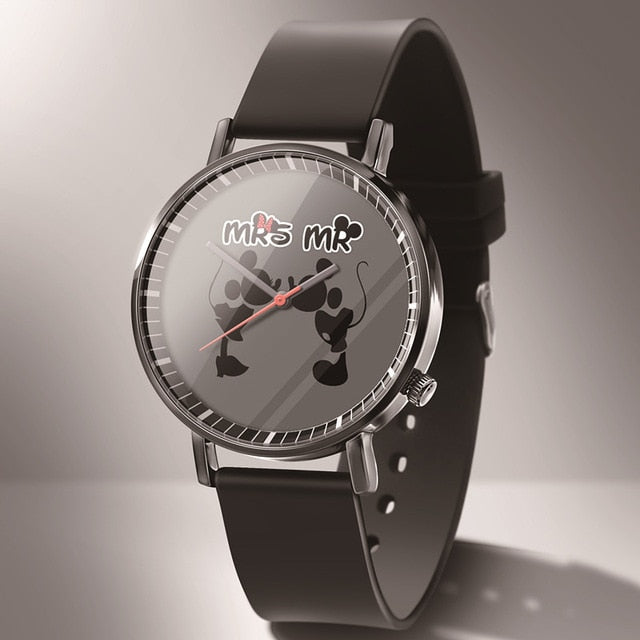 Leather Mickey Quartz Watch