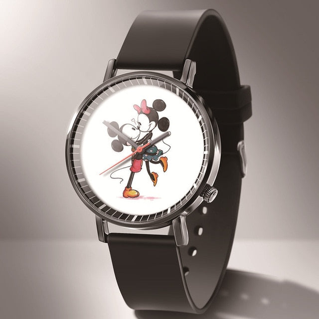 Leather Mickey Quartz Watch