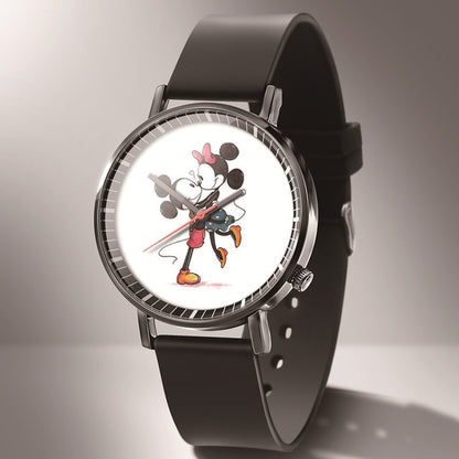 Leather Mickey Quartz Watch