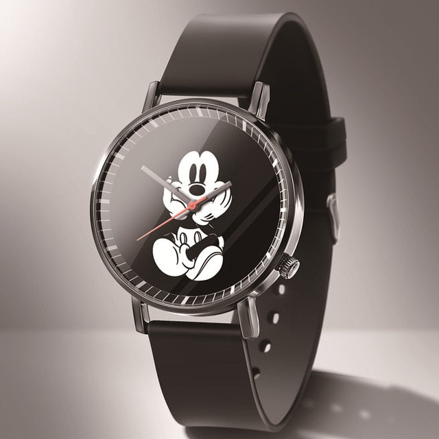 Leather Mickey Quartz Watch