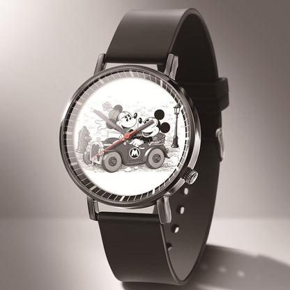 Leather Mickey Quartz Watch