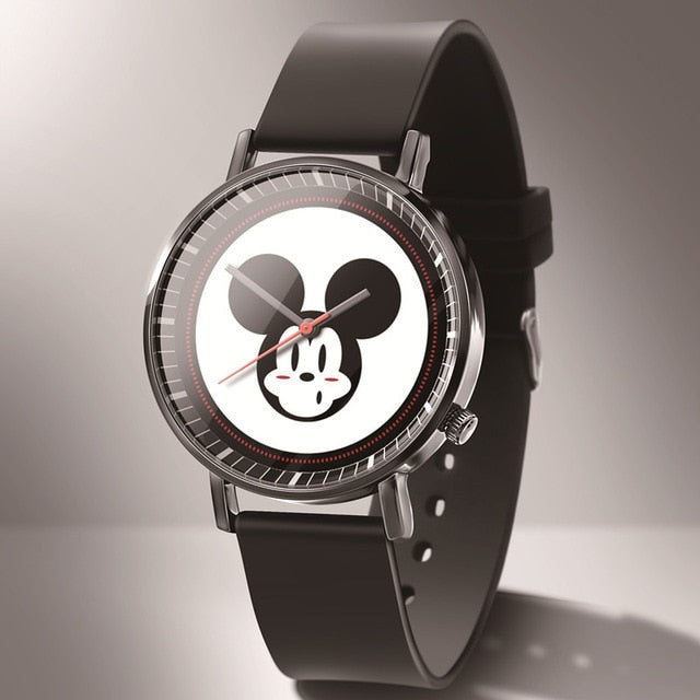 Leather Mickey Quartz Watch