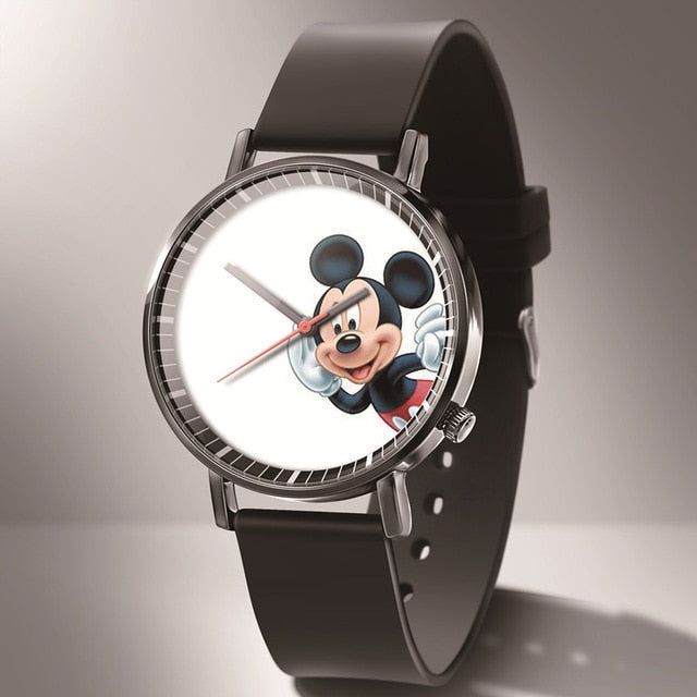 Leather Mickey Quartz Watch